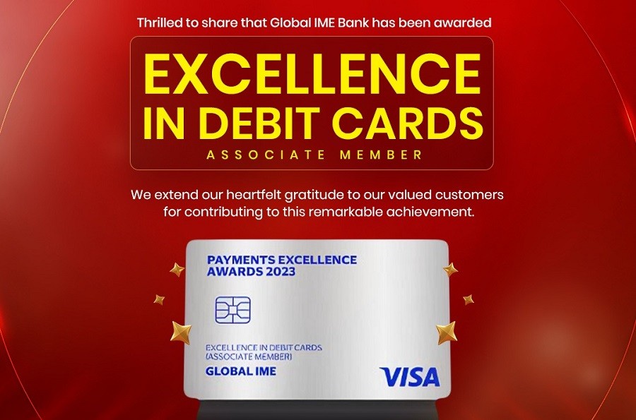 Banking Award to Global IME Bank as Visa Payment Excellence Award 2023